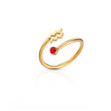 Anillo de cristal con el signo del zodiaco