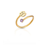 Anillo de cristal con el signo del zodiaco