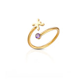 Anillo de cristal con el signo del zodiaco