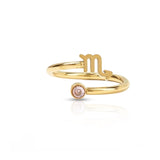Anillo de cristal con el signo del zodiaco