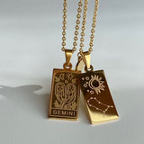 Collier double médaille du zodiaque