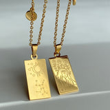 Collier double médaille du zodiaque