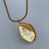 Collier médaille ovale du zodiaque