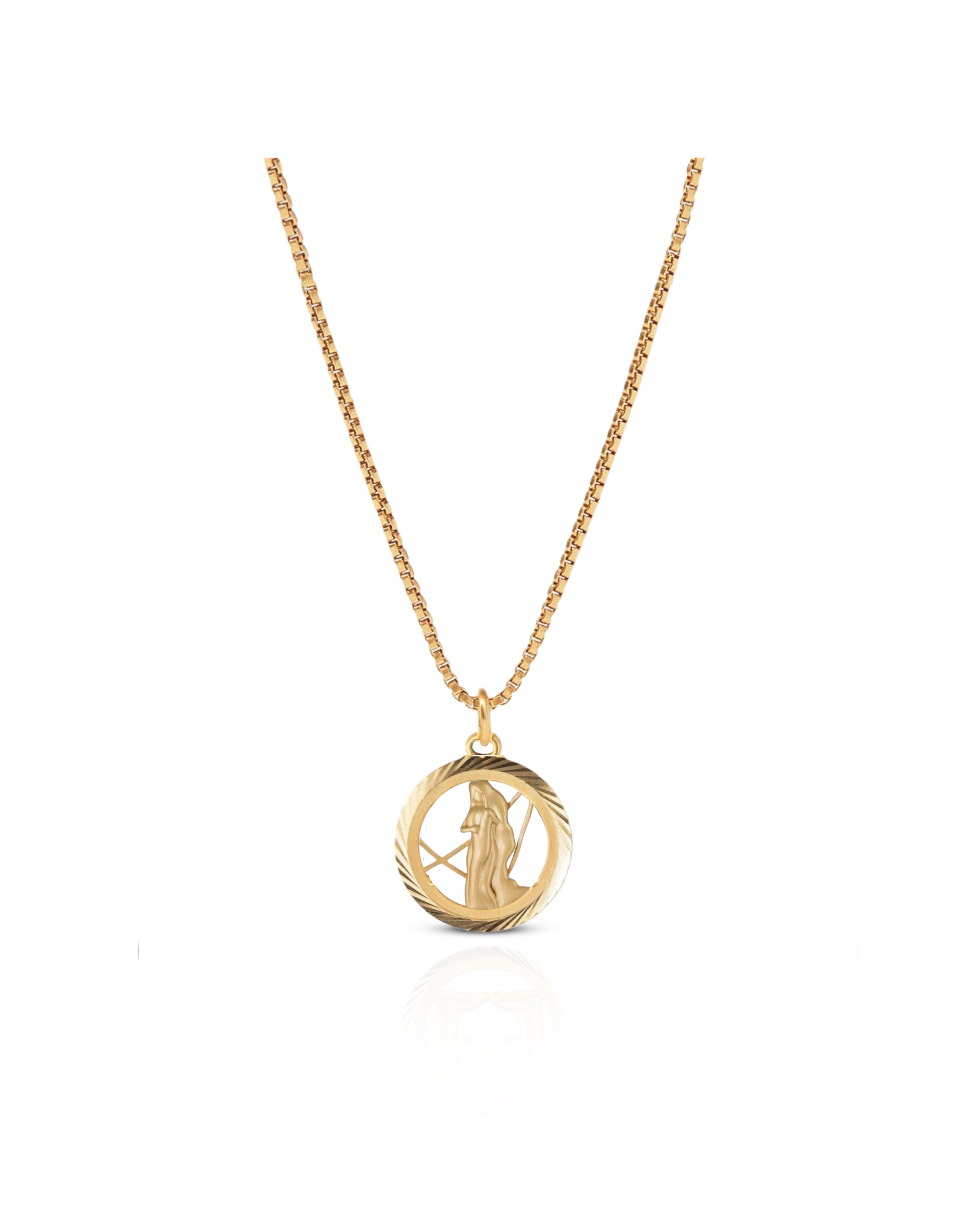 Collar con medalla redonda del zodíaco