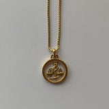 Zodiac Round Medal Necklace