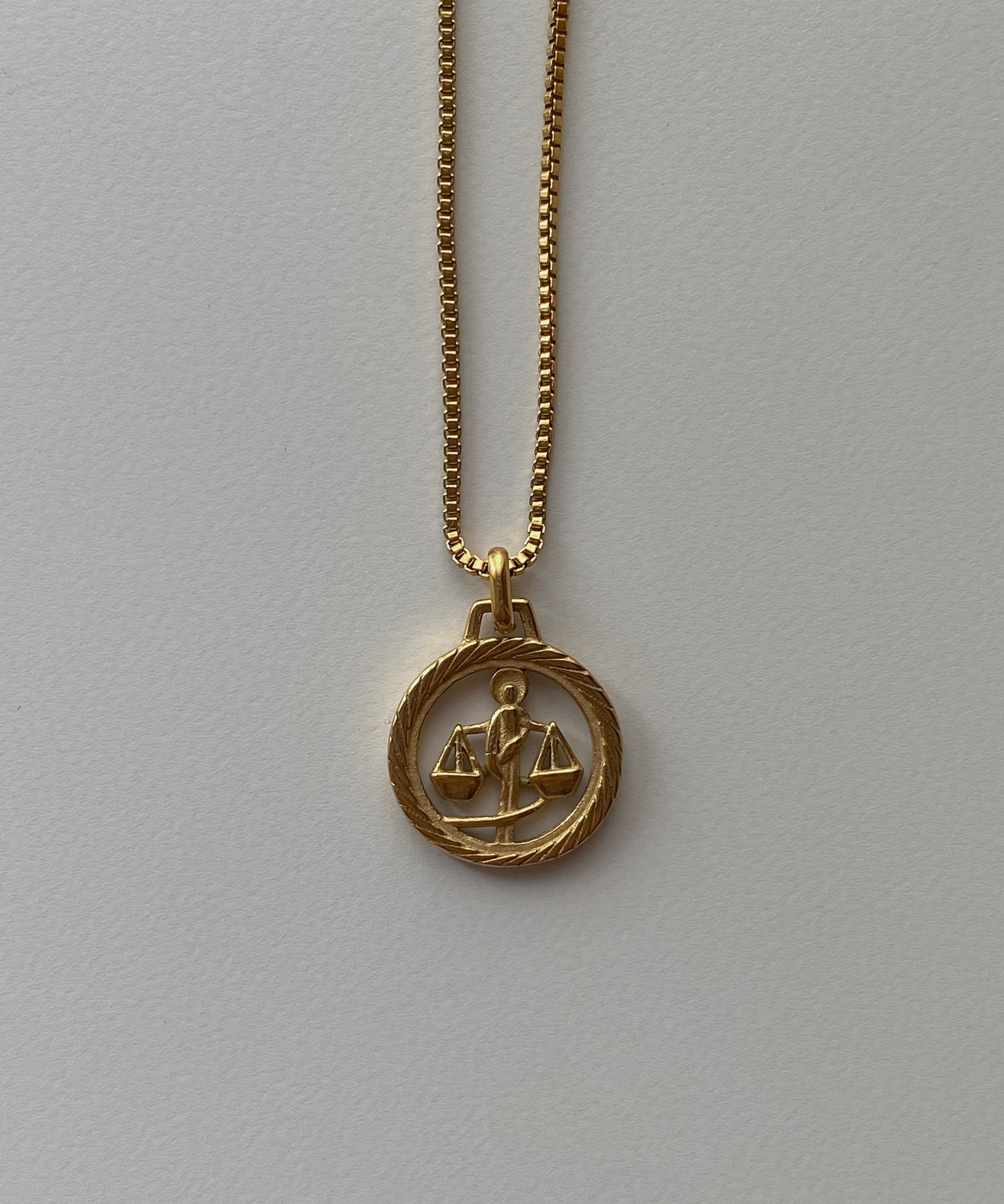 Zodiac Round Medal Necklace