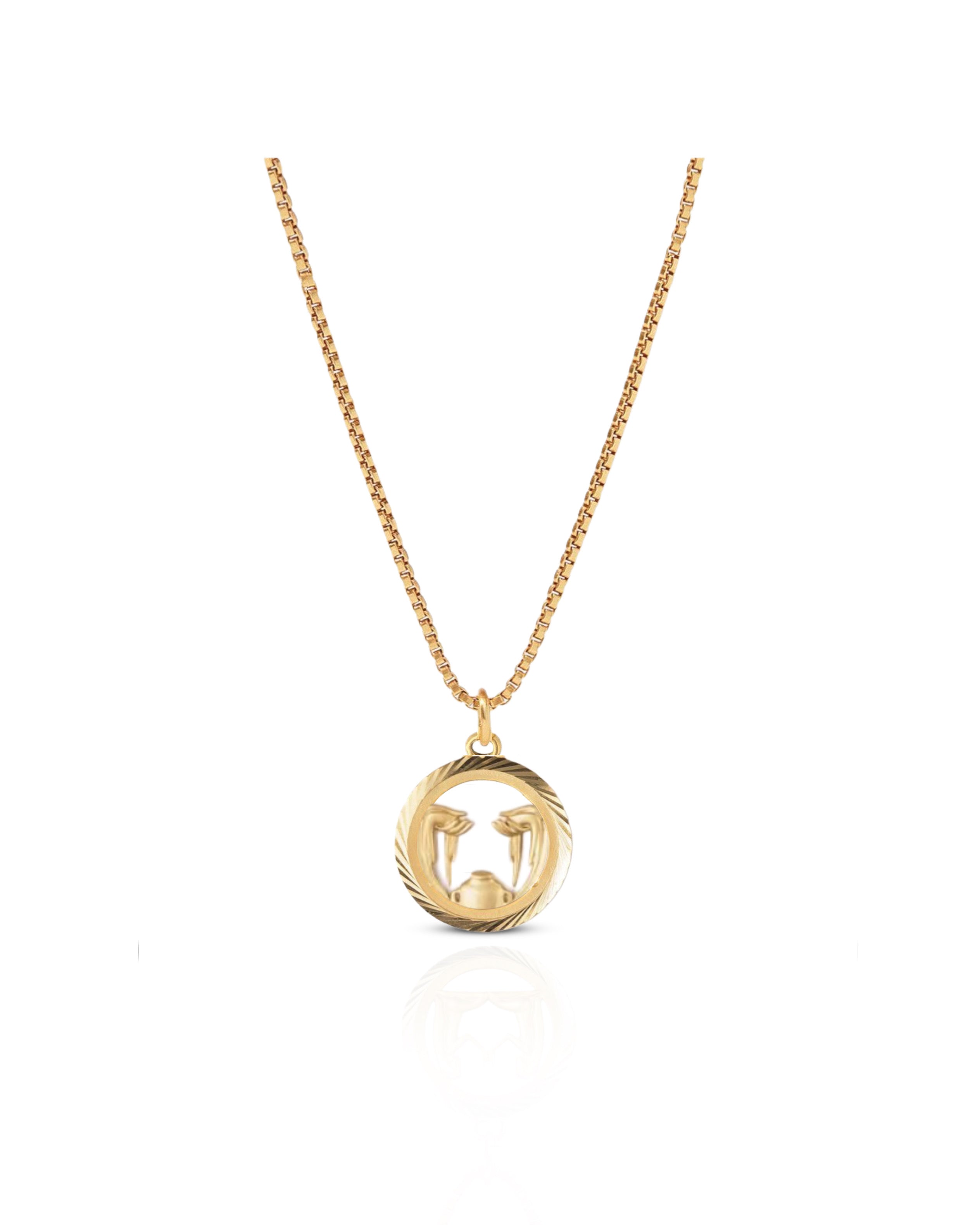 Collar con medalla redonda del zodíaco