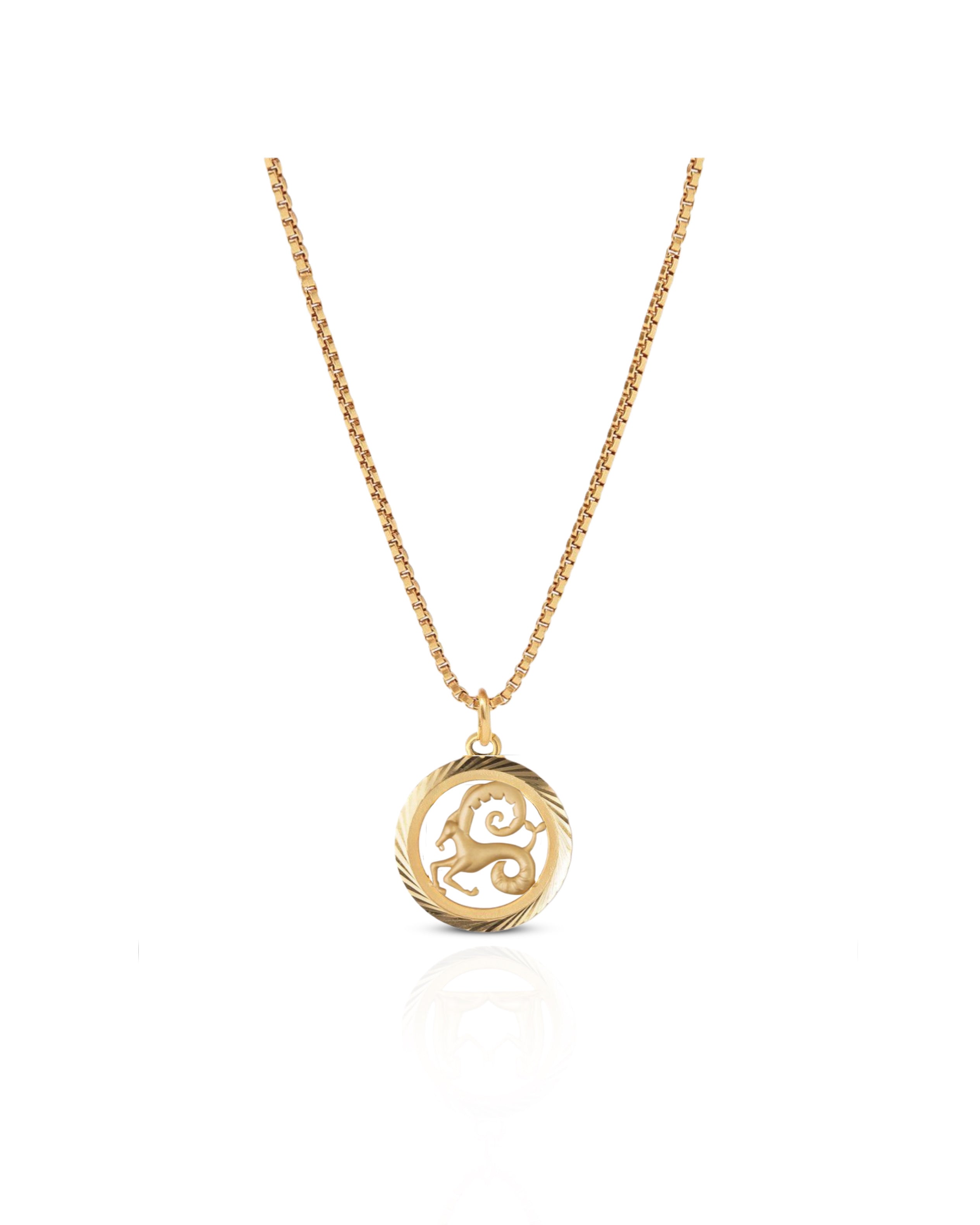 Collar con medalla redonda del zodíaco