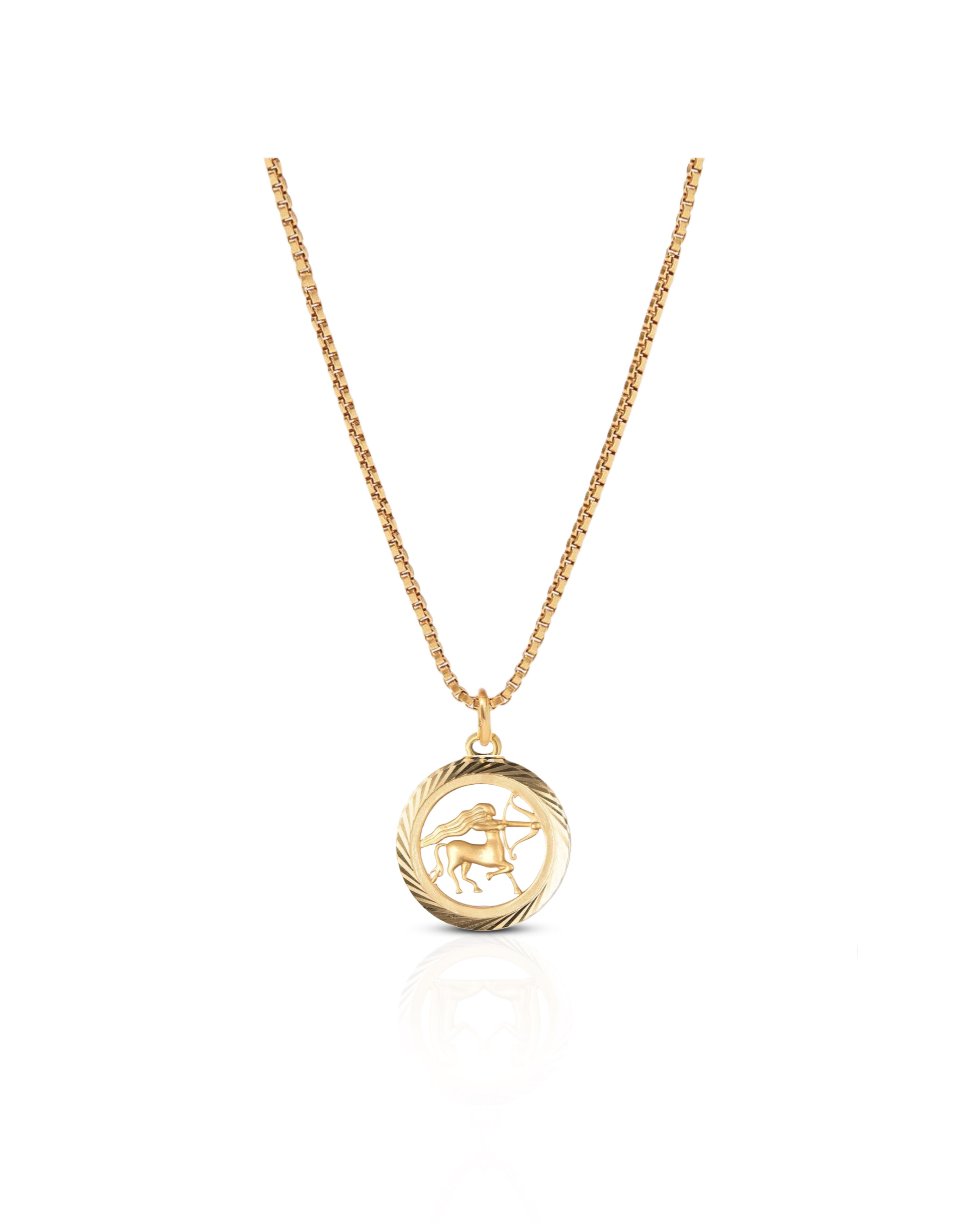 Collar con medalla redonda del zodíaco