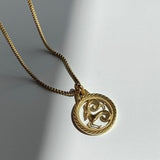 Zodiac Round Medal Necklace