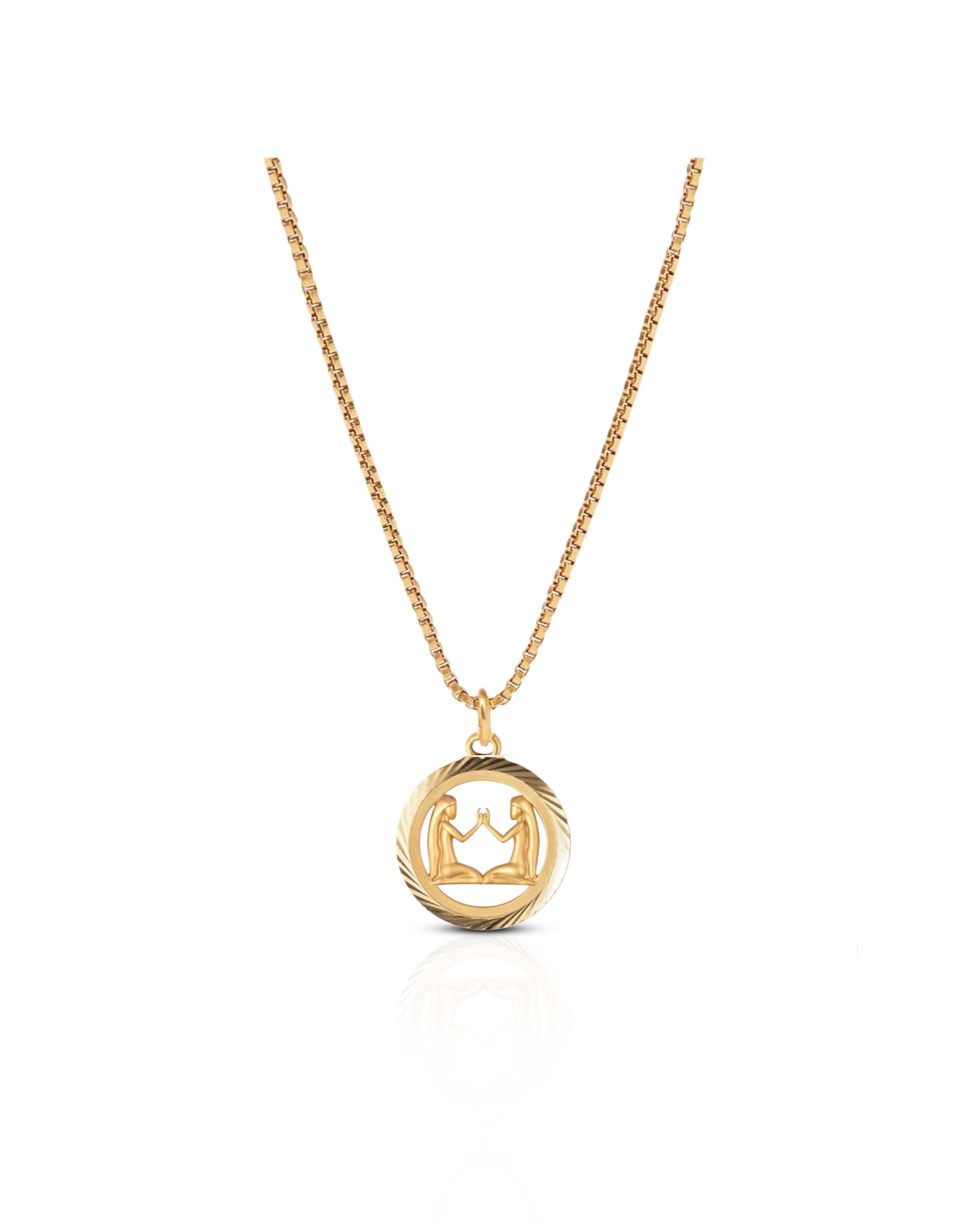 Collar con medalla redonda del zodíaco