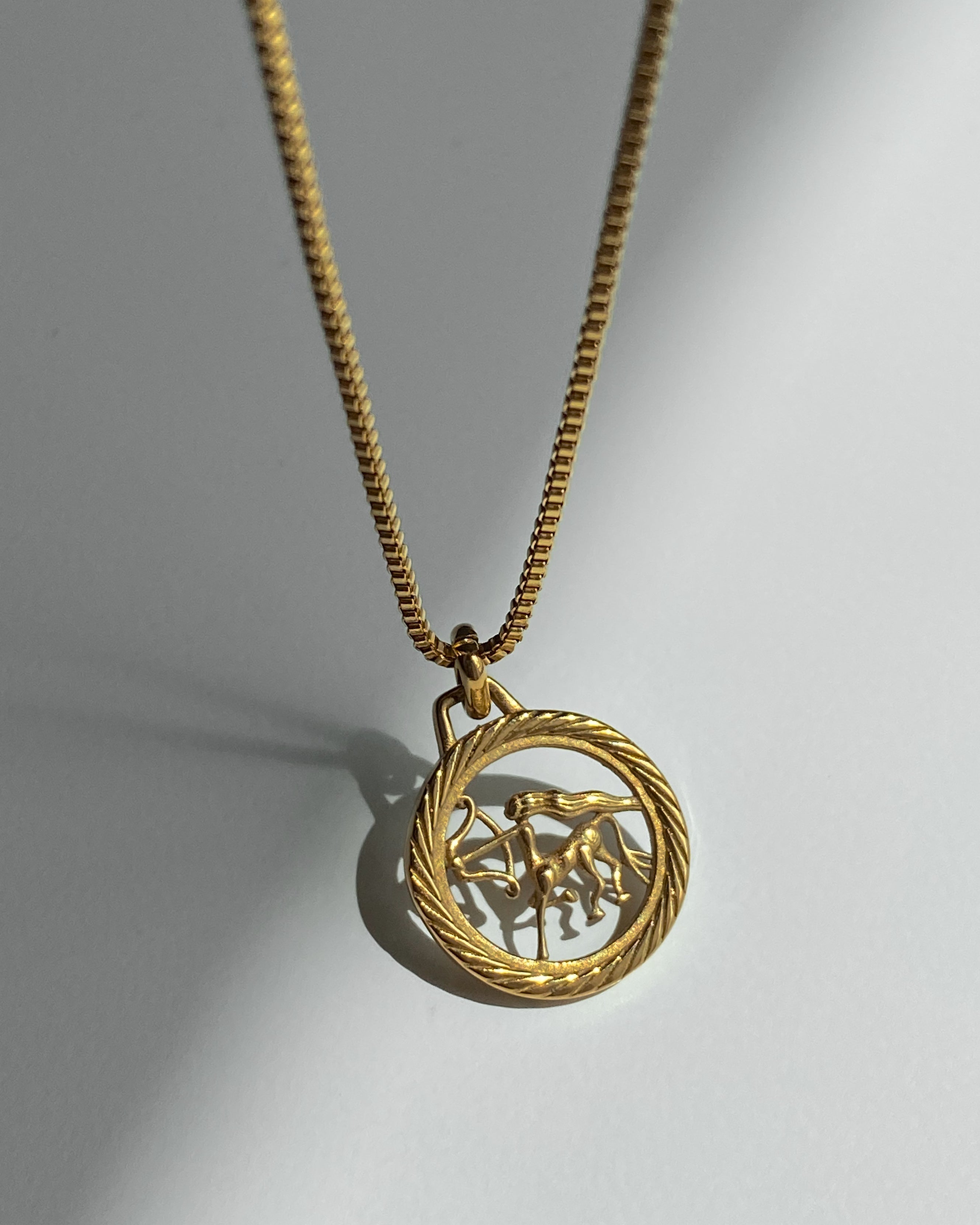 Collar con medalla redonda del zodíaco