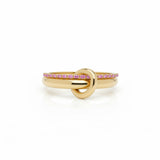 Anillo Dos Eslabones con Brillantes Rosa