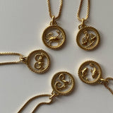 Zodiac Round Medal Necklace