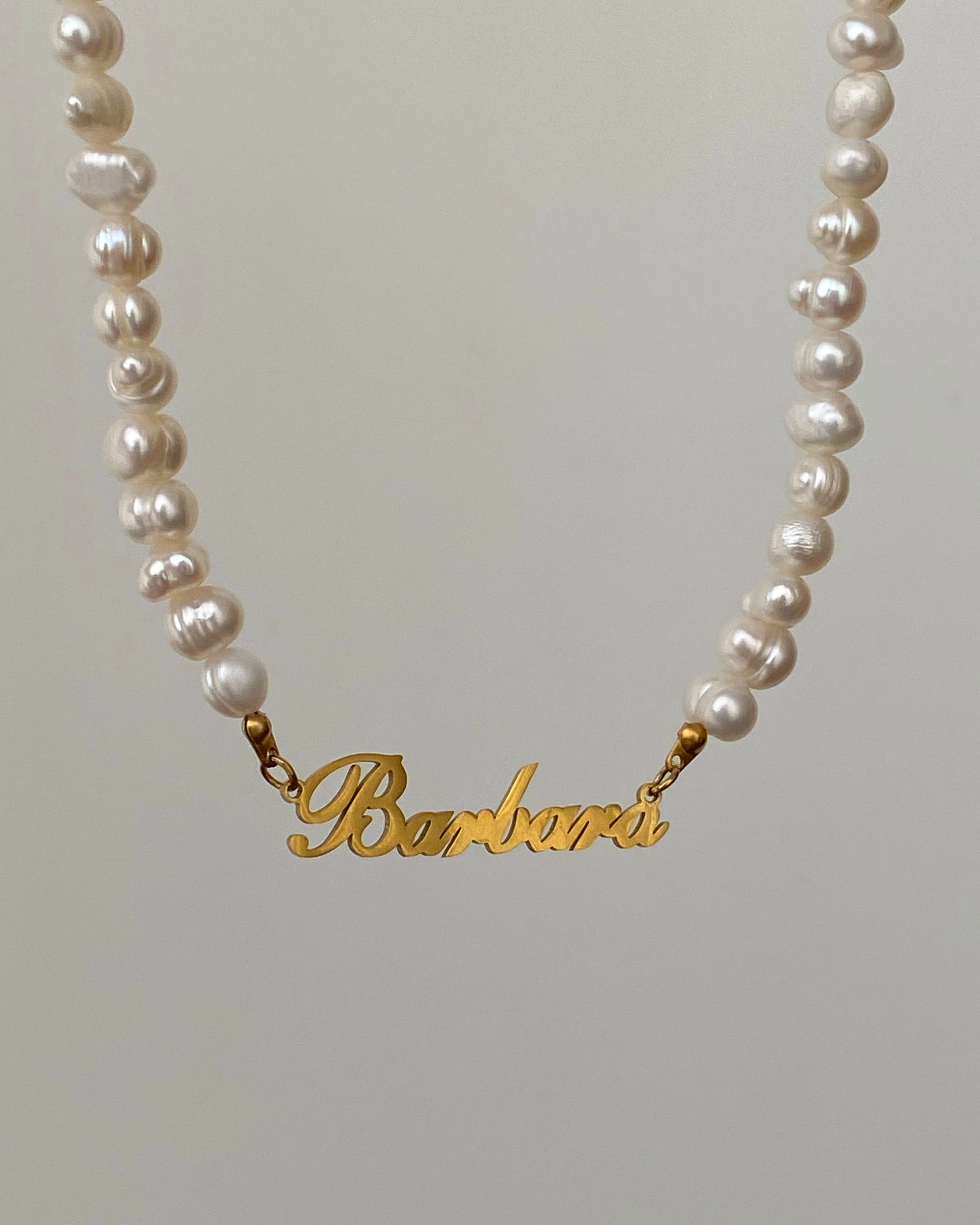 Name Necklace Pearls