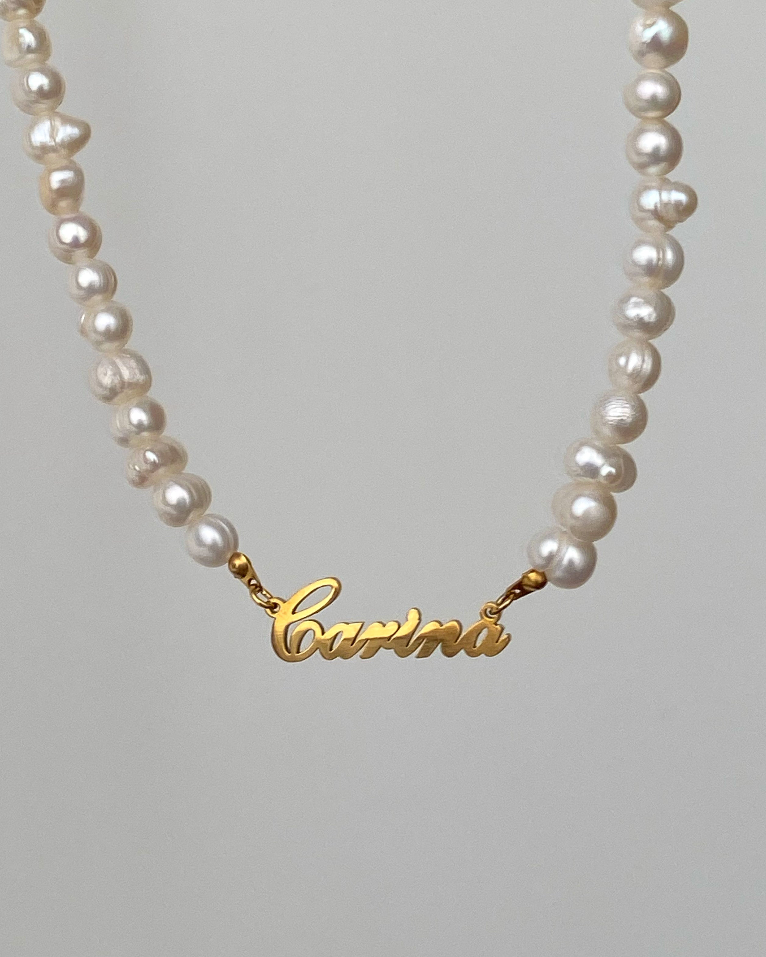 Name Necklace Pearls