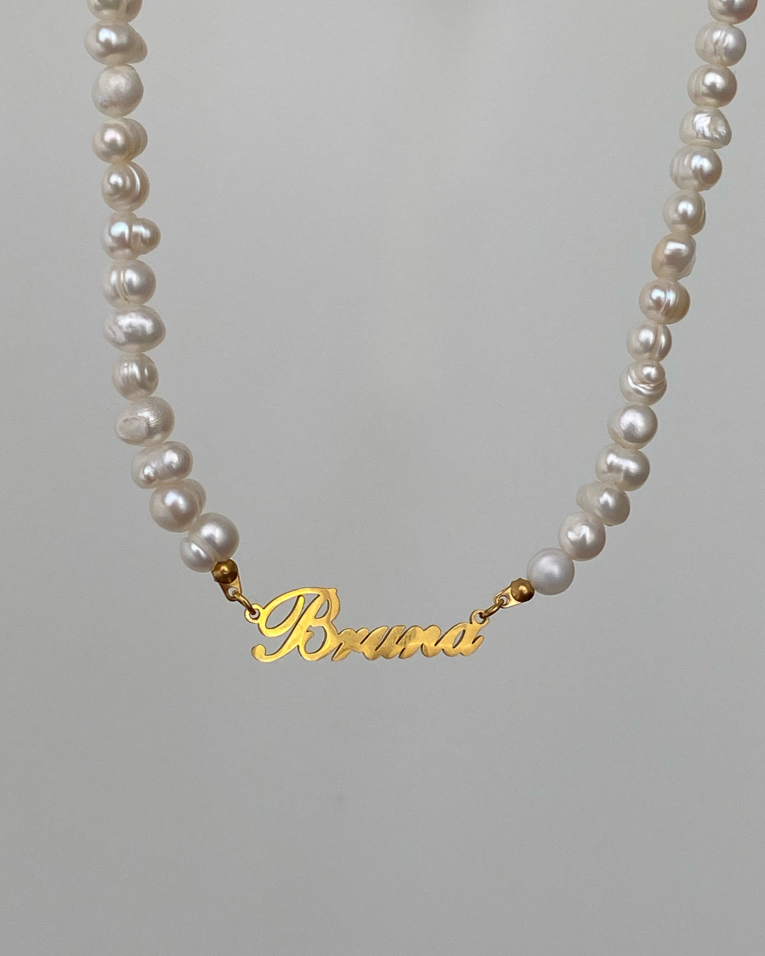 Name Necklace Pearls