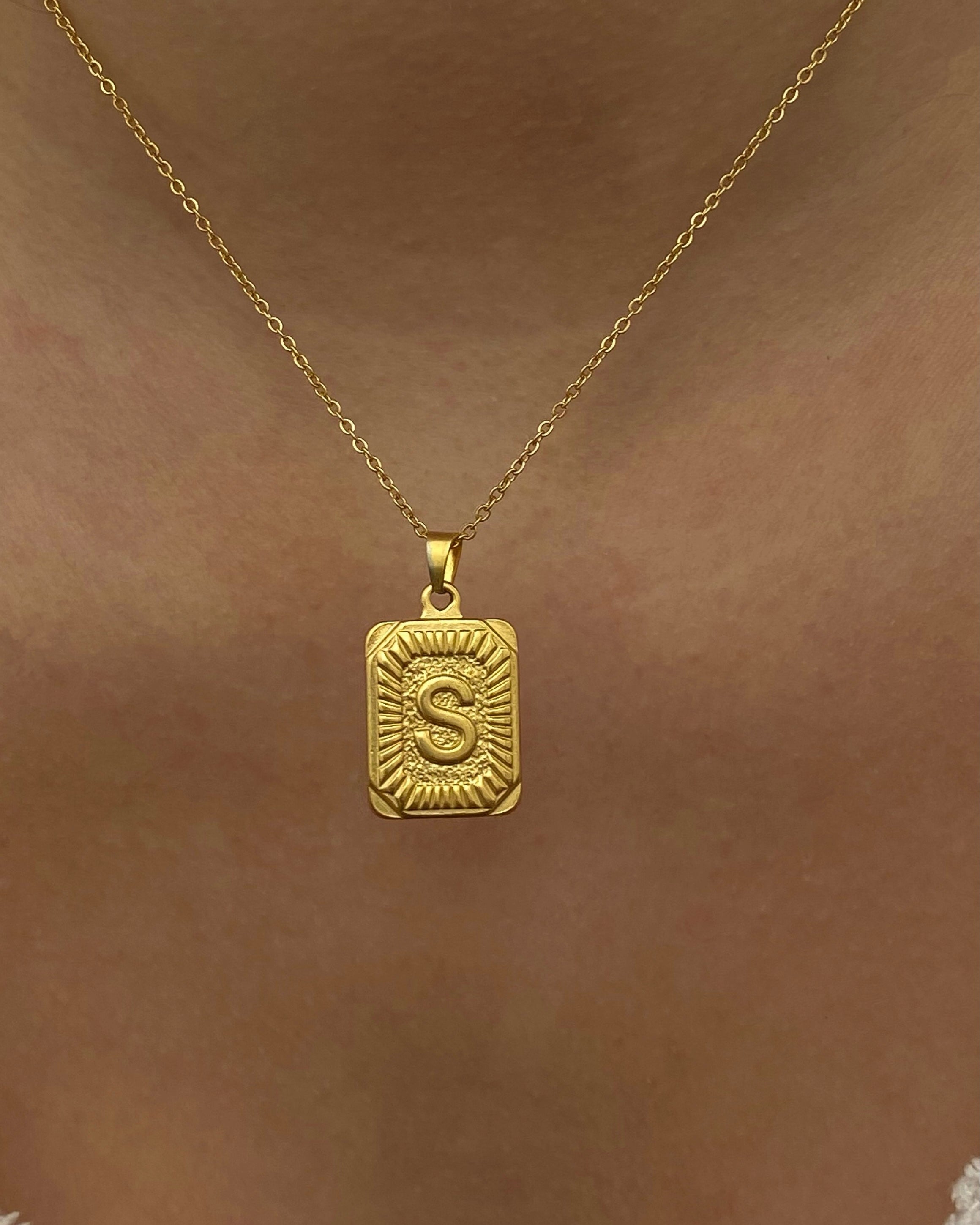 Initial Medal Necklace