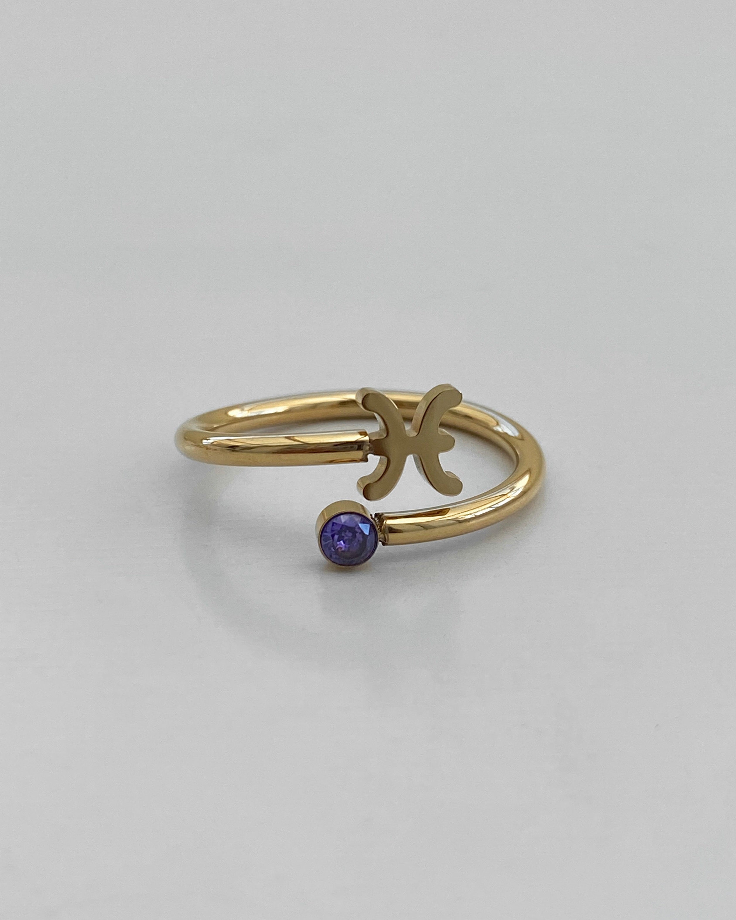 Anillo de cristal con el signo del zodiaco