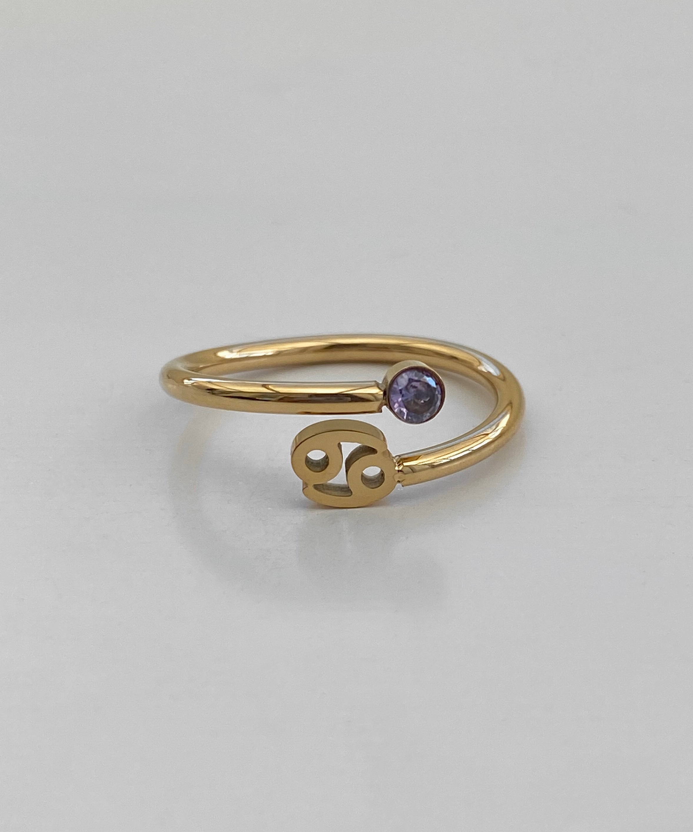 Anillo de signos del zodíaco de cristal