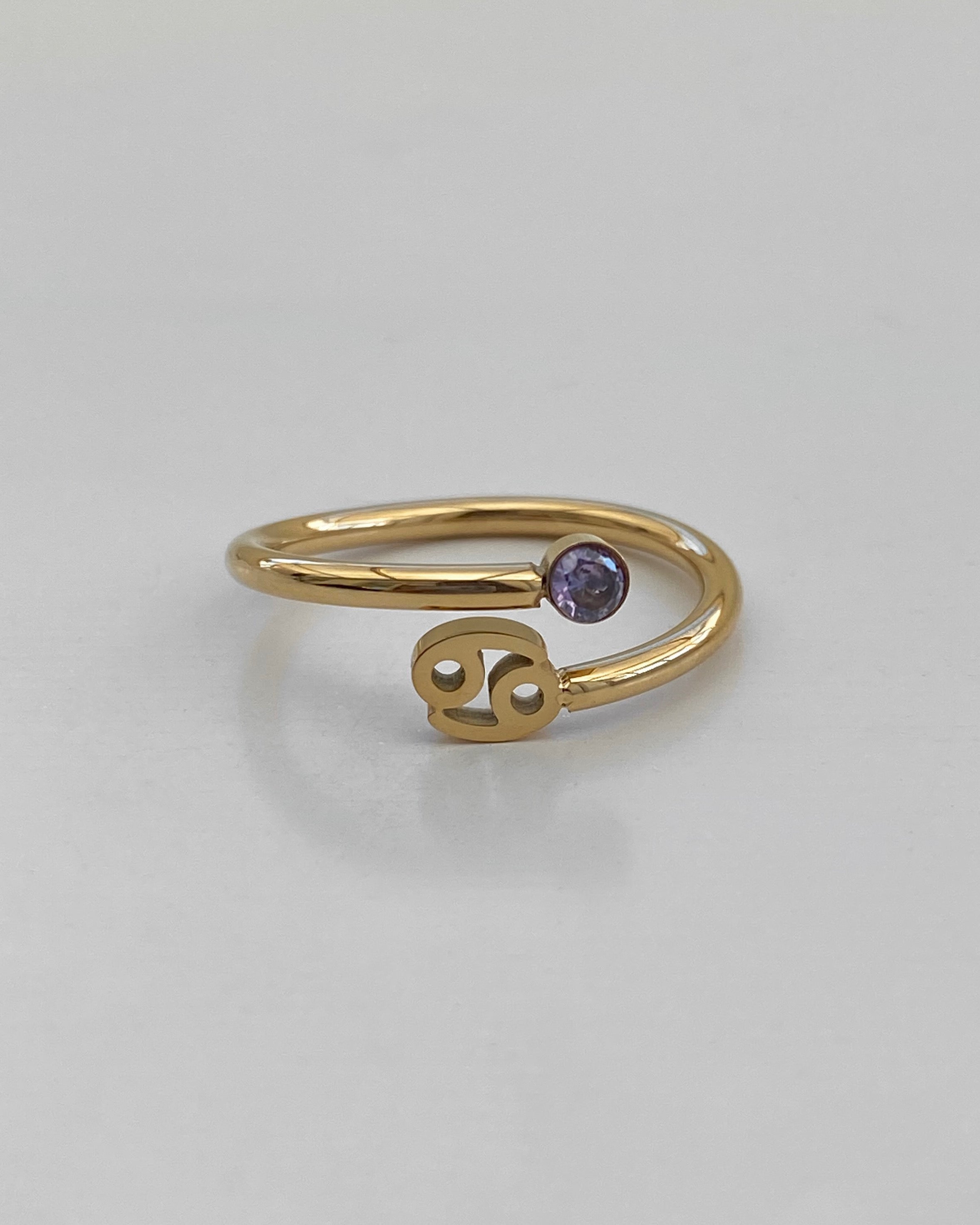 Anillo de cristal con el signo del zodiaco