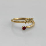 Anillo de signos del zodíaco de cristal