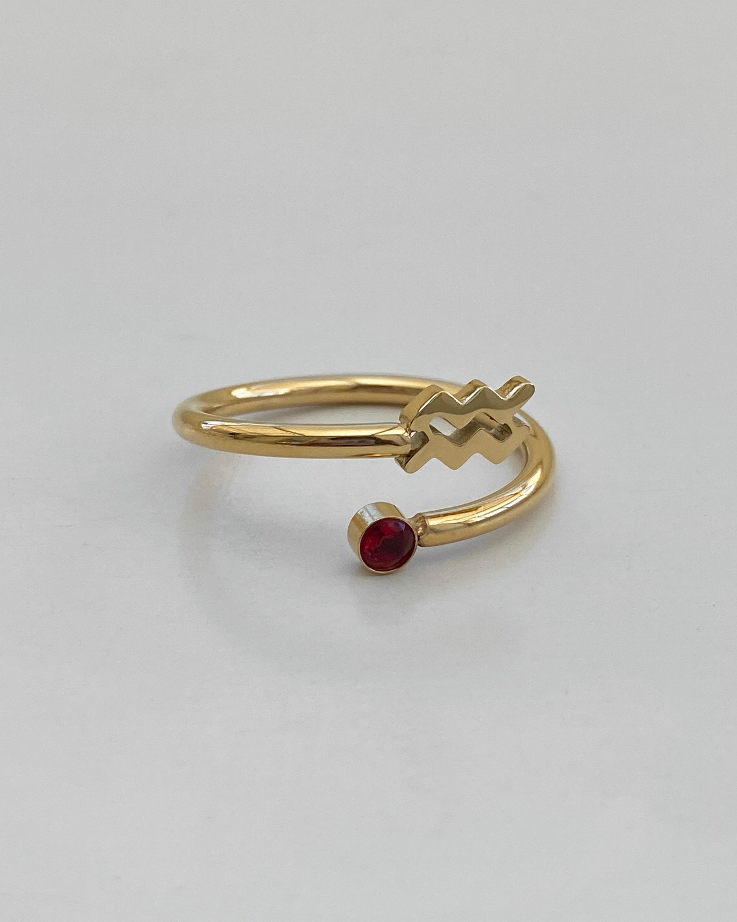 Anillo de cristal con el signo del zodiaco