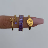 Anillo de signos del zodíaco de cristal