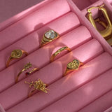 Anillo de signos del zodíaco de cristal