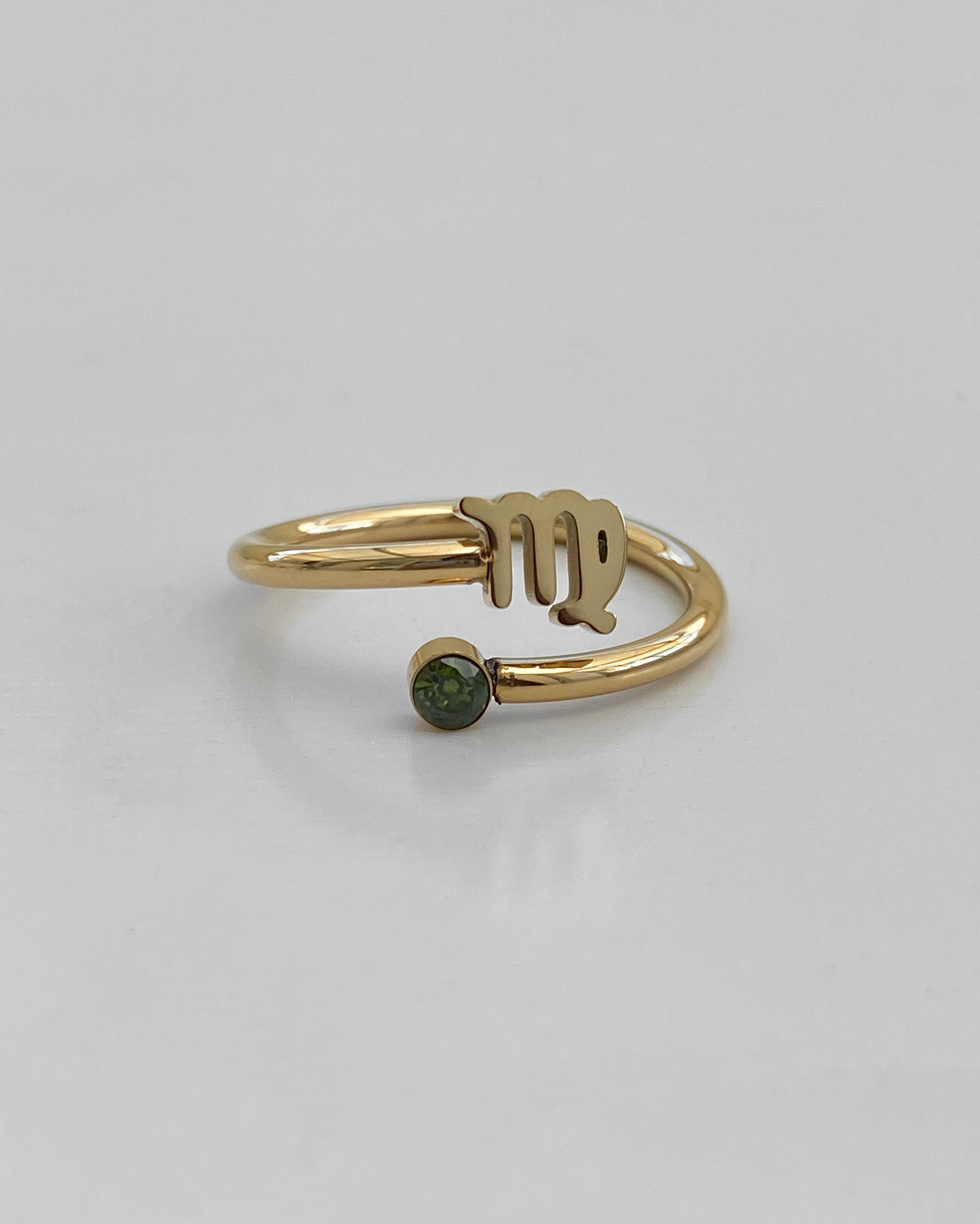 Anillo de cristal con el signo del zodiaco